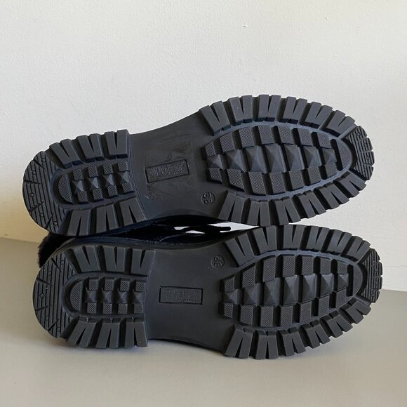 Women's Black Fur-Lined Ankle Boots - Picture 10 of 16